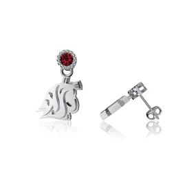 Washington State Cougars Post Earrings - Silver w/ gem